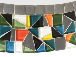 Colorful Round Mosaic Wall Mirror, Round Mosaic Mirror, Green Street Mosaics 