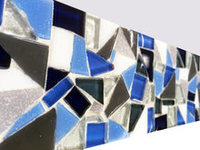 Blue Gray White Mosaic Mirror, Rectangular Mosaic Mirror, Green Street Mosaics 