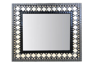 Contemporary Mosaic Mirror, Rectangular Mosaic Mirror, Green Street Mosaics 