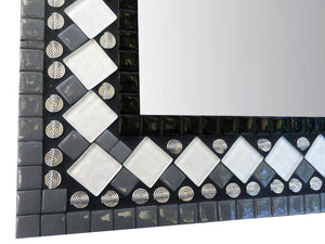 Contemporary Mosaic Mirror, Rectangular Mosaic Mirror, Green Street Mosaics 