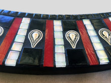 Black White and Red Oval Mosaic Mirror, OVAL Mosaic Mirror, Green Street Mosaics 