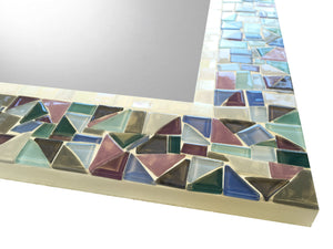 Mosaic Mirror for Bedroom, Rectangular Mosaic Mirror, Green Street Mosaics 
