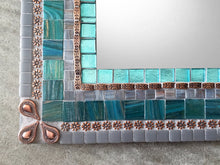 Handcrafted Mosaic Mirror, Rectangular Mosaic Mirror, Green Street Mosaics 