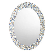 Oval Mosaic Mirror for Beach House, OVAL Mosaic Mirror, Green Street Mosaics 
