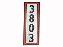Orange and Brown Address Plaque, House Number Sign, Green Street Mosaics 