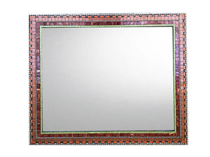 Mosaic Wall Mirror, Rectangular Mosaic Mirror, Green Street Mosaics 