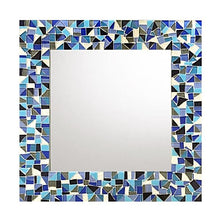 Blue Wall Mirror, Square Mosaic Mirror, Green Street Mosaics 