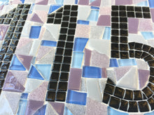 Purple Gray and Blue Address Sign, House Number Sign, Green Street Mosaics 