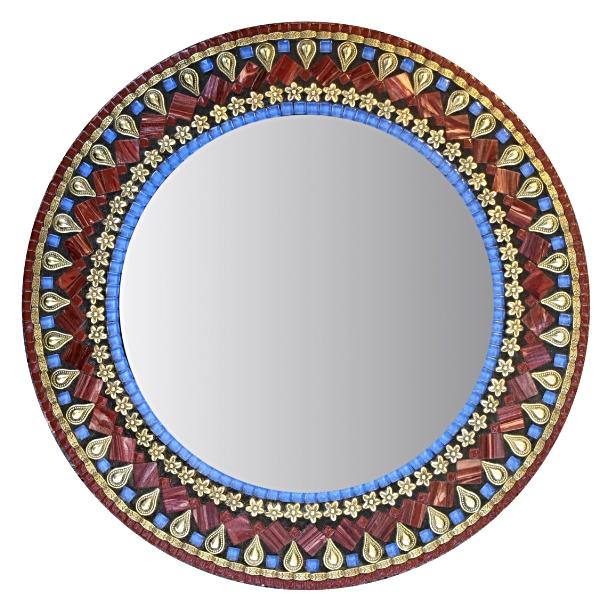 Round Decorative Mirror, Round Mosaic Mirror, Green Street Mosaics 
