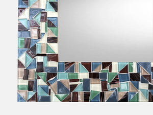 Decorative Mosaic Mirror, Rectangular Mosaic Mirror, Green Street Mosaics 