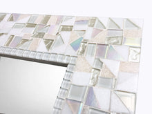 White Mosaic Wall Mirror, Rectangular Mosaic Mirror, Green Street Mosaics 