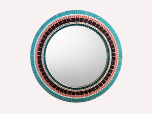 Round Mirror for Bedroom, Round Mosaic Mirror, Green Street Mosaics 