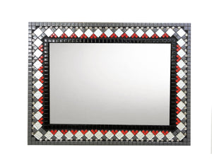 Modern Mosaic Mirror, Rectangular Mosaic Mirror, Green Street Mosaics 