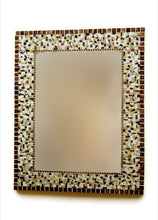 Large Brown Wall Mirror, Rectangular Mosaic Mirror, Green Street Mosaics 