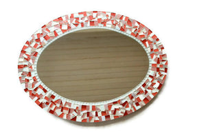 Pink Oval Mosaic Mirror, OVAL Mosaic Mirror, Green Street Mosaics 