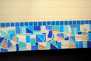Blue Mosaic Wall Mirror, Rectangular Mosaic Mirror, Green Street Mosaics 
