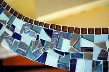Oval Wall Mirror Blue and Gray, OVAL Mosaic Mirror, Green Street Mosaics 