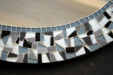 Black and White Mosaic Mirror, OVAL Mosaic Mirror, Green Street Mosaics 