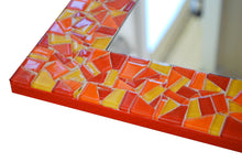 Mosaic Mirror - Red, Orange, Yellow, Rectangular Mosaic Mirror, Green Street Mosaics 