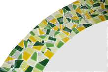 Yellow and Green Round Mosaic Mirror, Round Mosaic Mirror, Green Street Mosaics 