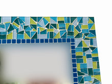 Lime Green and Turquoise Square Mosaic Wall Mirror, Square Mosaic Mirror, Green Street Mosaics 