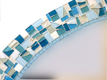 Blue and Aqua Oval Mosaic Mirror, OVAL Mosaic Mirror, Green Street Mosaics 