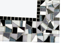Black and White Square Mosaic Mirror, Square Mosaic Mirror, Green Street Mosaics 