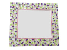 Pink Purple Green and Yellow Mirror for Nursery, Rectangular Mosaic Mirror, Green Street Mosaics 