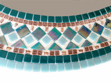 Teal and Copper Mosaic Mirror, OVAL Mosaic Mirror, Green Street Mosaics 