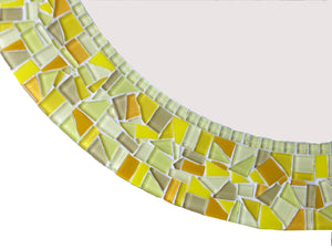 Yellow Mosaic Mirror, Round Mosaic Mirror, Green Street Mosaics 