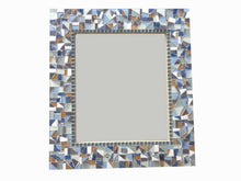 Blue and Gray Mosaic Mirror, Rectangular Mosaic Mirror, Green Street Mosaics 