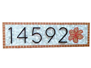 House Number Sign with Flower, House Number Sign, Green Street Mosaics 