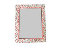 Pink and Aqua Mosaic Mirror, Rectangular Mosaic Mirror, Green Street Mosaics 