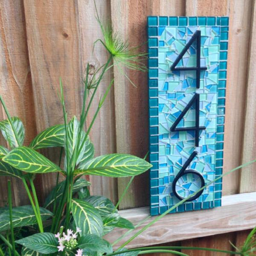 Customized Address Sign, House Number Sign, Green Street Mosaics 