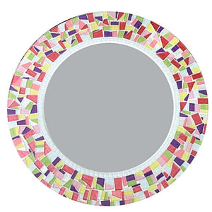 Colorful Mosaic Mirror, Round Mosaic Mirror, Green Street Mosaics 