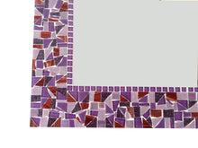 Mosaic Mirror Purple and Red, Rectangular Mosaic Mirror, Green Street Mosaics 
