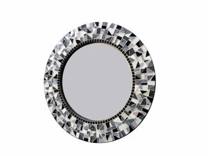 Black and White Mirror, Round Mosaic Mirror, Green Street Mosaics 