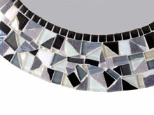 Black and White Mirror, Round Mosaic Mirror, Green Street Mosaics 