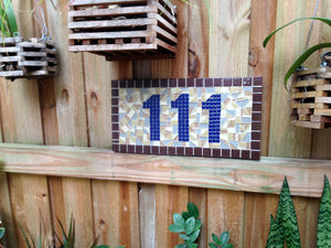 Custom Mosaic House Number Sign, House Number Sign, Green Street Mosaics 