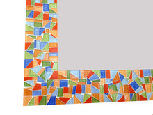 Colorful Mosaic Mirror, Rectangular Mosaic Mirror, Green Street Mosaics 