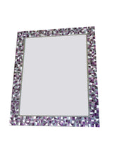 Purple and Gray Mosaic Mirror, Rectangular Mosaic Mirror, Green Street Mosaics 