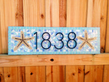House Number Plaque for Beach House, House Number Sign, Green Street Mosaics 