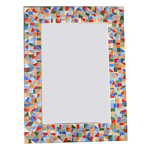 Colorful Wall Mirror, Rectangular Mosaic Mirror, Green Street Mosaics 