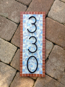 Mosaic House Number Plaque, House Number Sign, Green Street Mosaics 