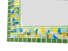 Green and Yellow Mosaic Mirror, Rectangular Mosaic Mirror, Green Street Mosaics 