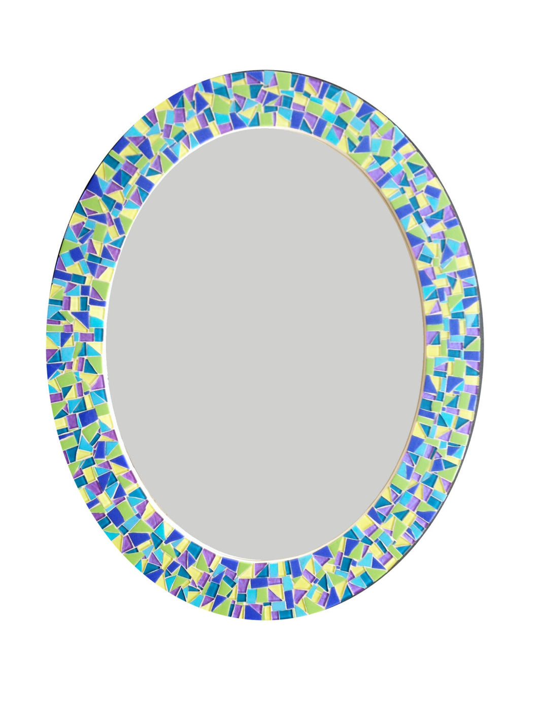 Colorful Oval Mosaic Mirror, OVAL Mosaic Mirror, Green Street Mosaics 