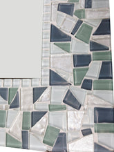 Decorative Mosaic Mirror Green and Gray, Rectangular Mosaic Mirror, Green Street Mosaics 