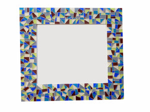 Custom Mosaic Mirror, Rectangular Mosaic Mirror, Green Street Mosaics 