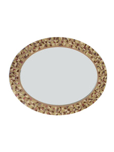 Oval Mosaic Mirror in Brown, OVAL Mosaic Mirror, Green Street Mosaics 