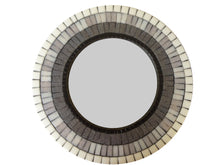 Mosaic Mirror Black Gray White Ombre, Round Mosaic Mirror, Green Street Mosaics 